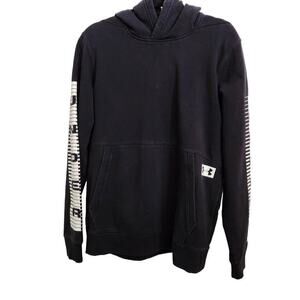 Under Armour Hooded Sweatshirt Hoodie Street Wear Black With White Men's Medium